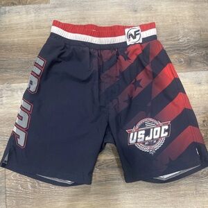 NearFall Boys XL Navy and Red Athletic /Wrestling Shorts